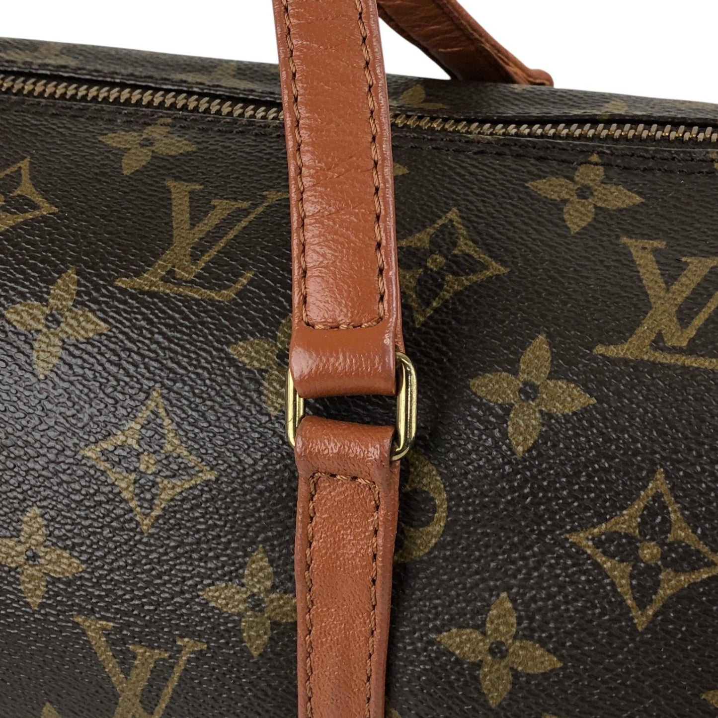 LOUIS VUITTON Monogram Handbag Pouch Brown Vintage kkcs2t