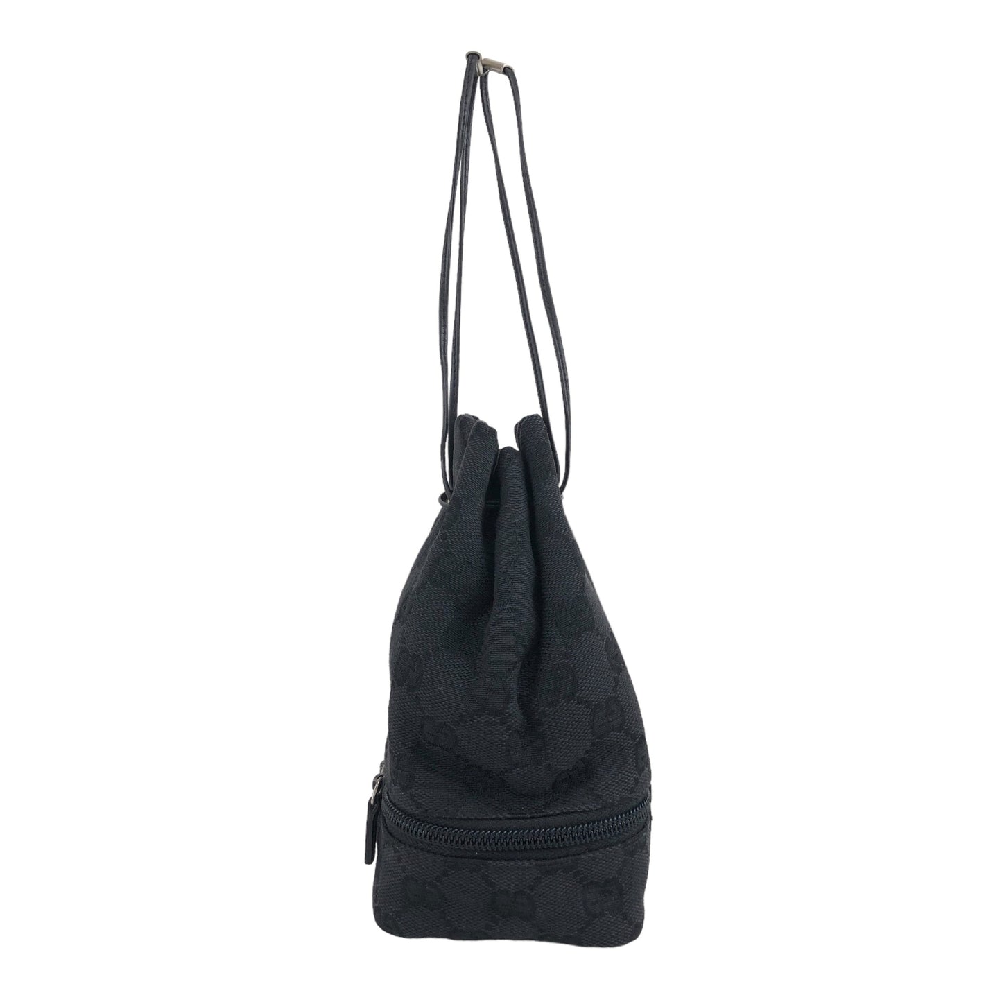 GUCCI GG Canvas Drawstring Small Handbag Black Vintage yxamig