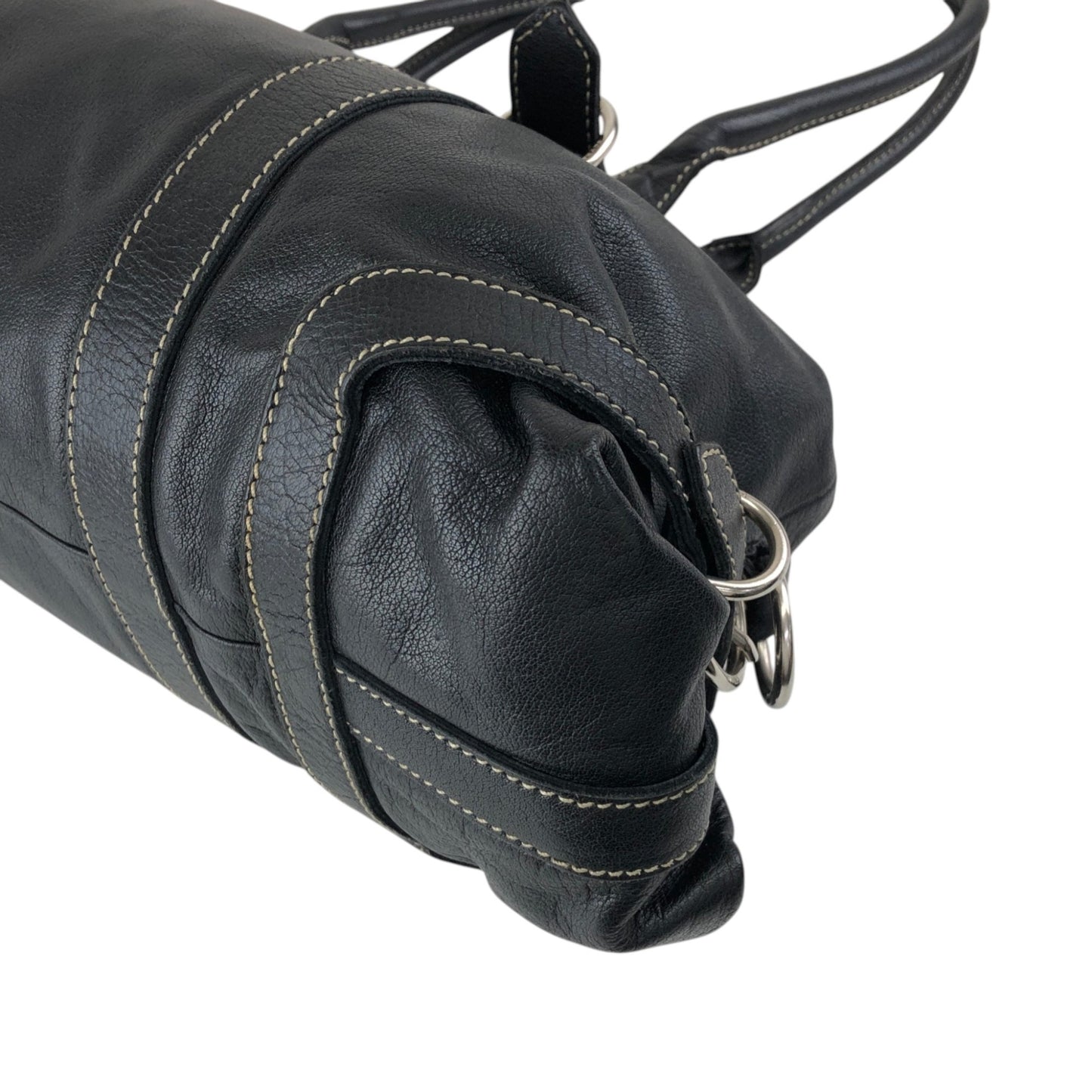 PRADA Logo Embossed Belt Handbag Black Vintage m8shz4