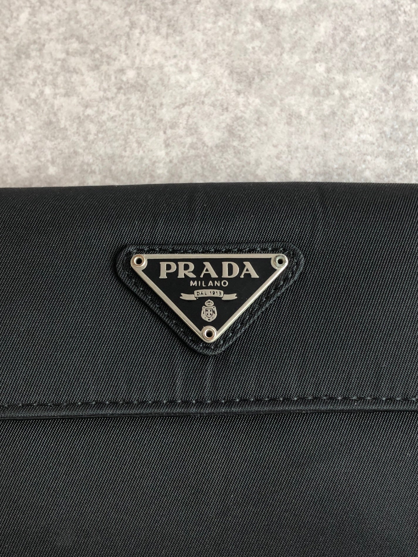 PRADA Tessuto Triangle Logo Coin Purse Black Vintage 5na2pc