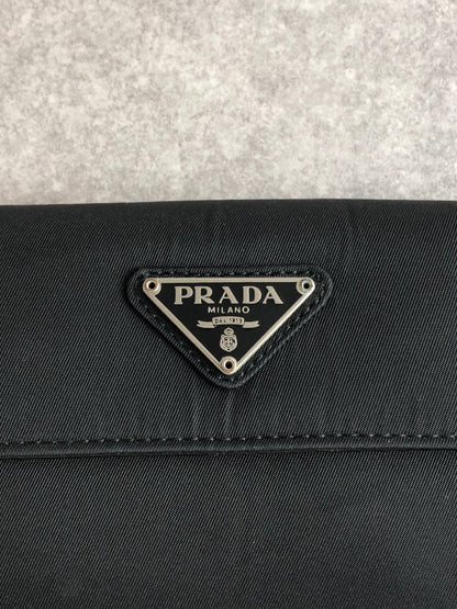 PRADA Tessuto Triangle Logo Coin Purse Black Vintage 5na2pc