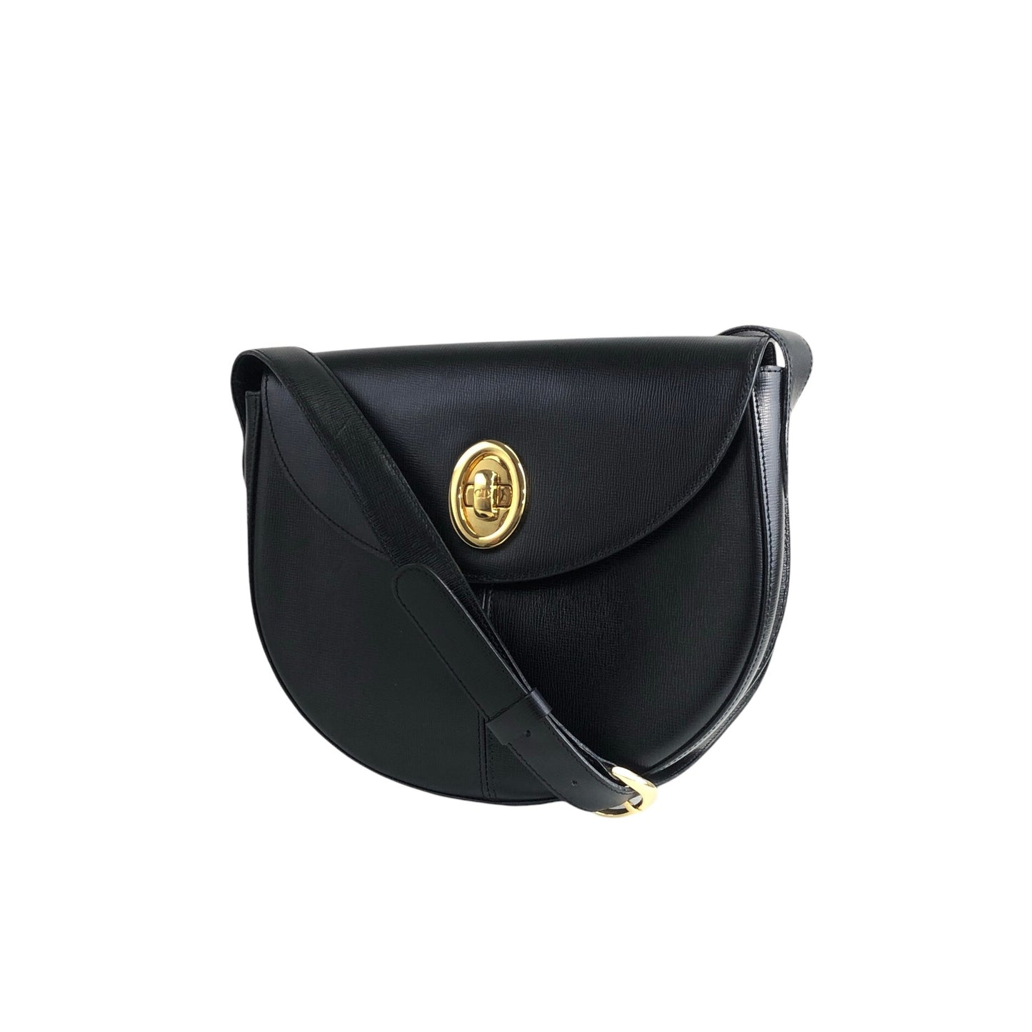 Christian Dior CD Logo Turn Lock Shoulder bag Black Vintage wnak6u