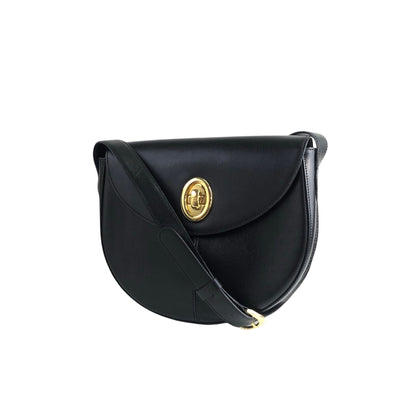 Christian Dior CD Logo Turn Lock Shoulder bag Black Vintage wnak6u