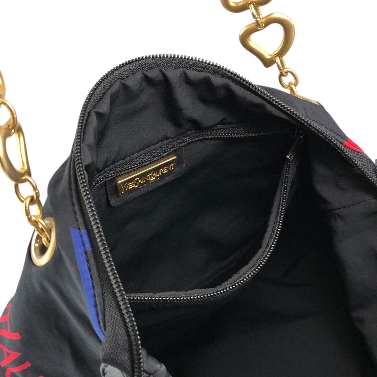 Yves Saint Laurent Logo Chain Totebag Black Vintage fniuvx
