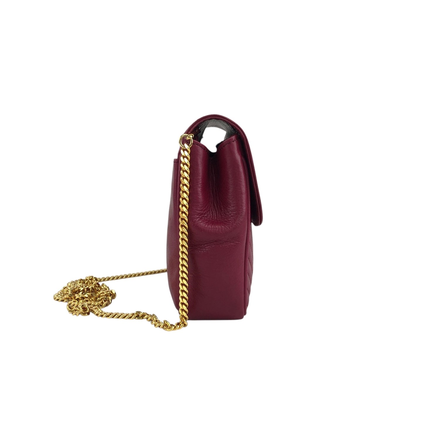 CELINE Blason Chain Shoulder bag Red Vintage vap3df