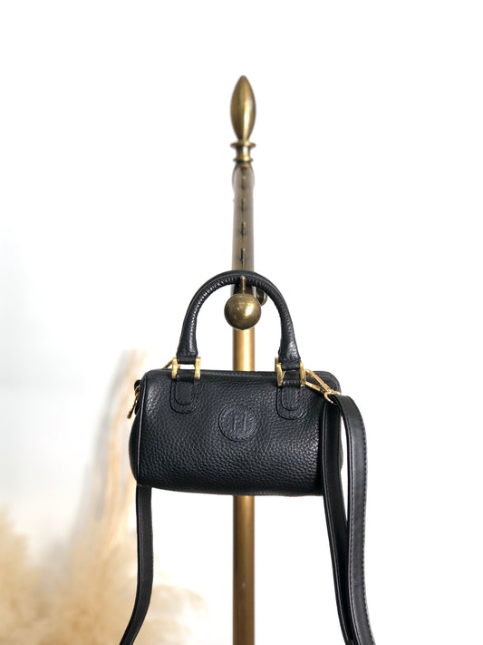 FENDI Logo Two-way Handbag Shoulder bag Black Vintage h8ka2h