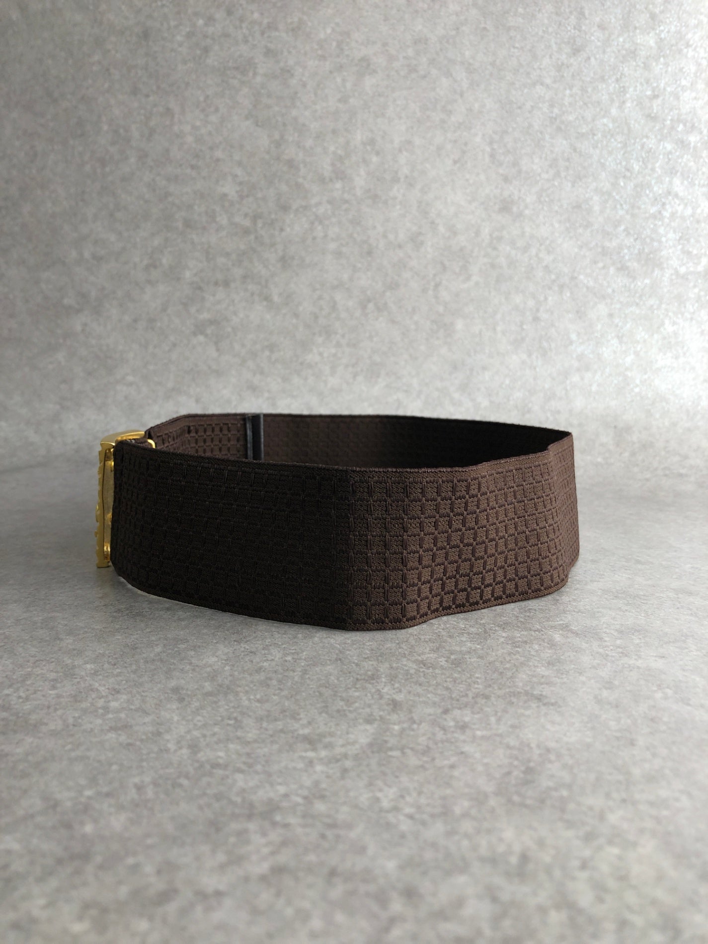 Yves Saint Laurent YSL Logo Cassandra Belt Brown Vintage 3x4ie5