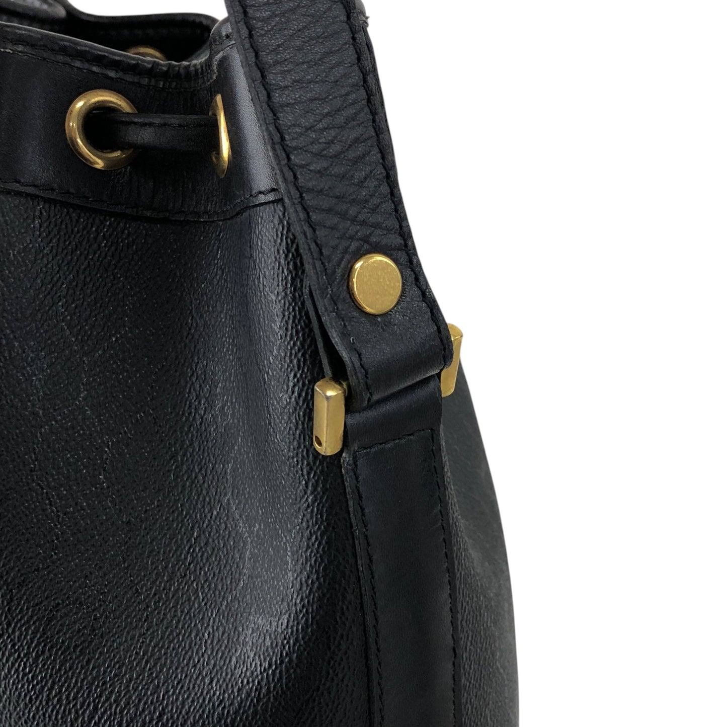Christian Dior Logo Drawstring Shoulder bag Black Vintage amjphh