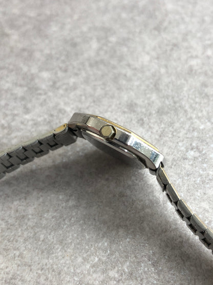 Yves Saint Laurent YSL Logo Watch Silver Vintage ha4wmc