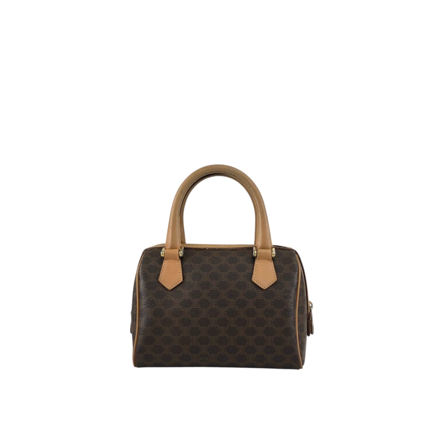 CELINE Macadam Two-way Small Boston bag Shoulder bag Brown Vintage i42xbv