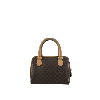 CELINE Macadam Two-way Small Boston bag Shoulder bag Brown Vintage i42xbv