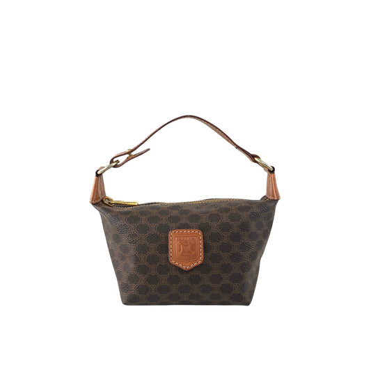 CELINE Macadam Blason Small Handbag Brown Vintage 2t2tek