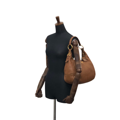 PRADA Logo Shoulder bag Brown Vintage rghemx