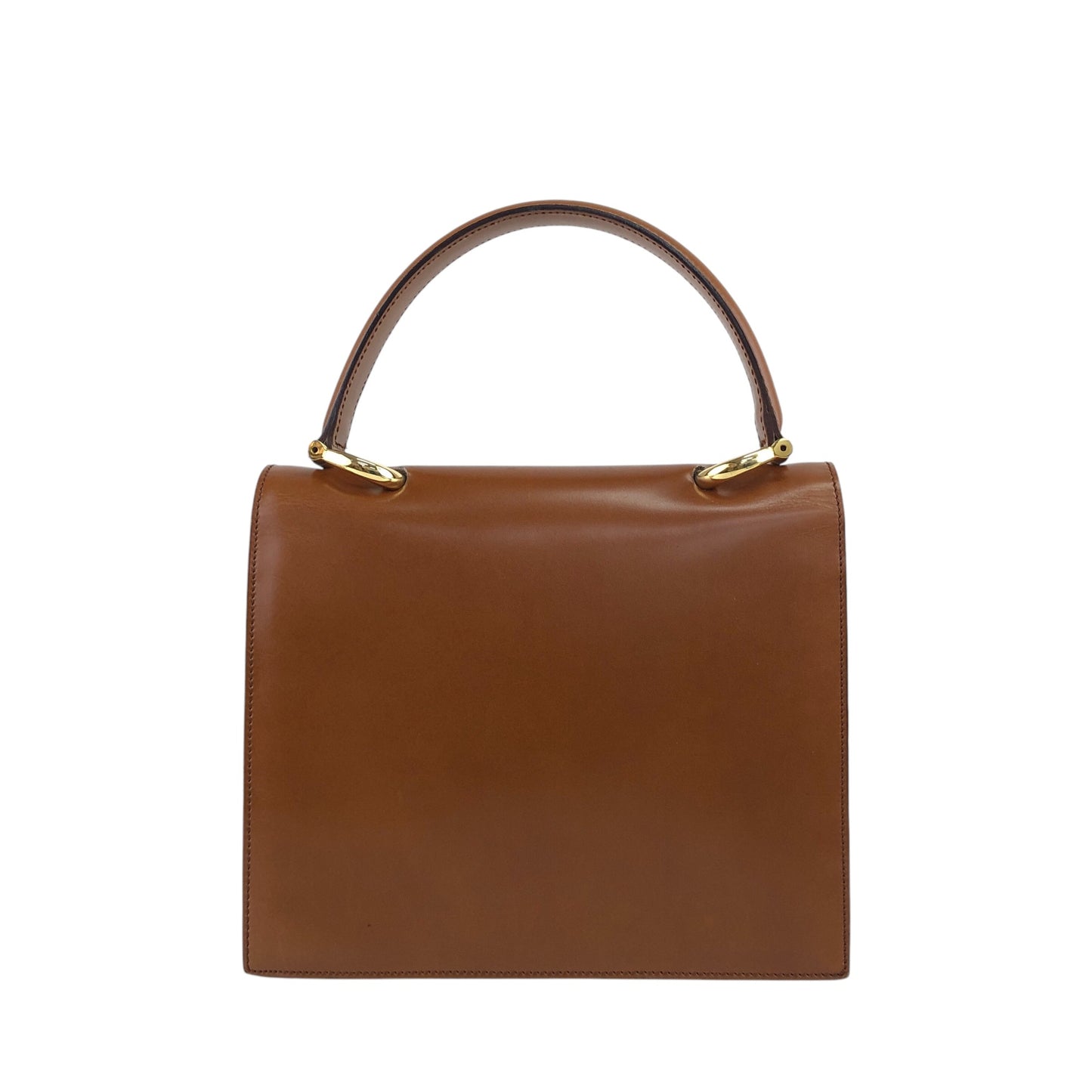 CELINE Horse Bit Handbag Brown Vintage w8t6ny