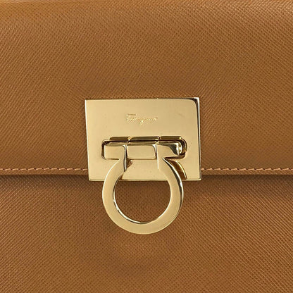 Salvatore Ferragamo Gancini 雙向手提包 單肩包 駝色 復古 mwhcsz