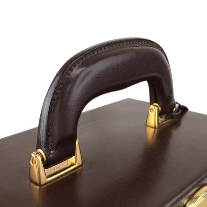 GUCCI Handbag Vanity bag Brown Vintage kj32bu