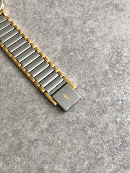 Yves Saint Laurent Quartz Watch Silver 4620-62267Y Vintage aje2i6