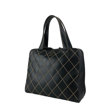 CHANEL Coco Mark Wild Stitch Totebag Black Vintage hvn8p8