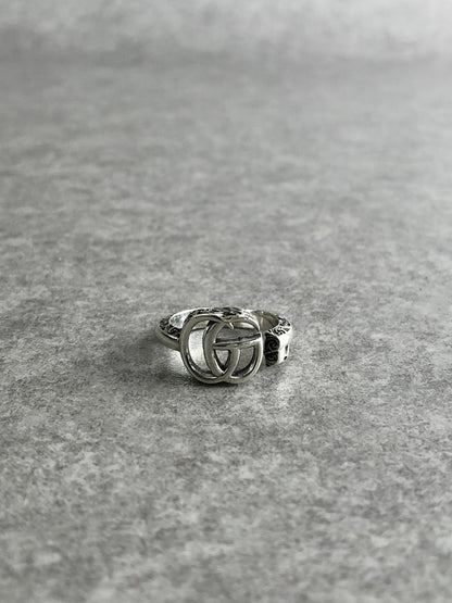 GUCCI Interlocking SILVER925 Ring Silver Vintage ii7djb