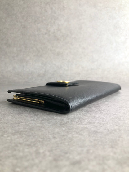 CELINE Circle Long Wallet Black Vintage eb8j2d