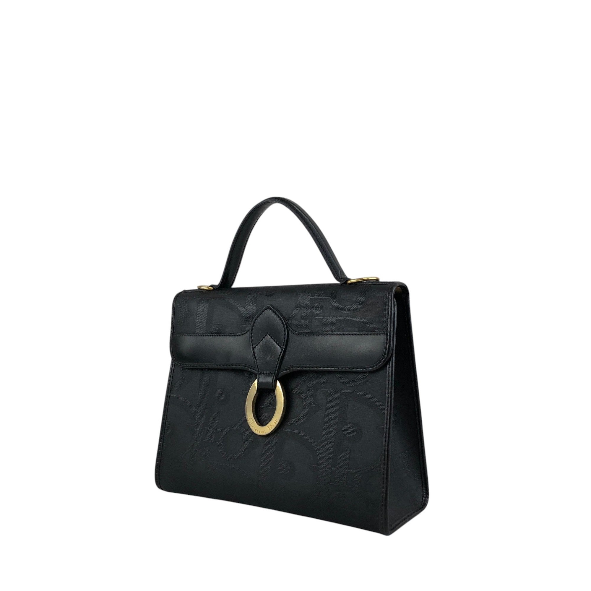 Christian Dior Trotter Logo Two-way Handbag Shoulder bag Black