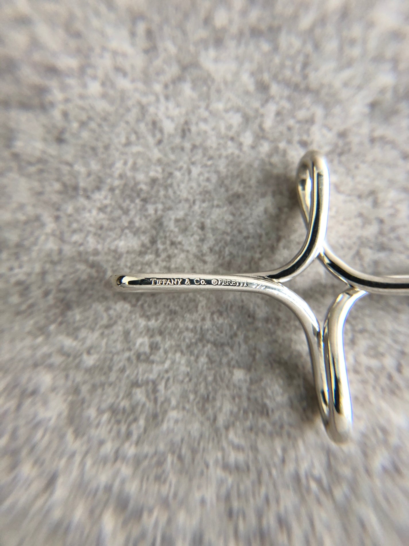 Tiffany & Co. Cross SILVER925 Necklace Silver Vintage h43x6c