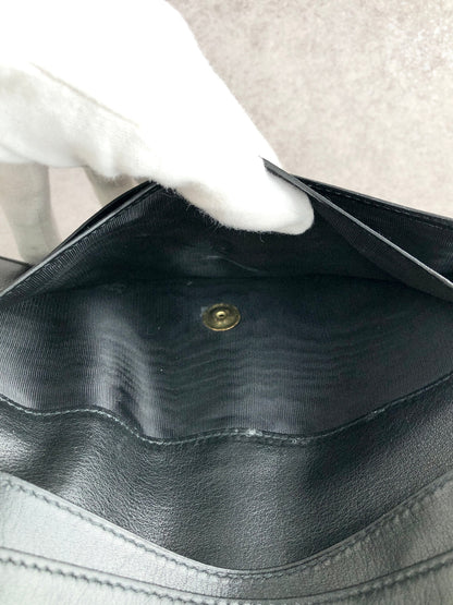 CELINE Blason Long Wallet Black Vintage 4g2ket