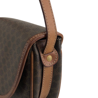 CELINE Macadam Blason Round Shoulder bag Brown Vintage afajii