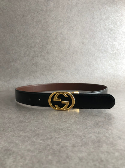 GUCCI GG Belt Black 036 1192 4964 Vintage u5arka
