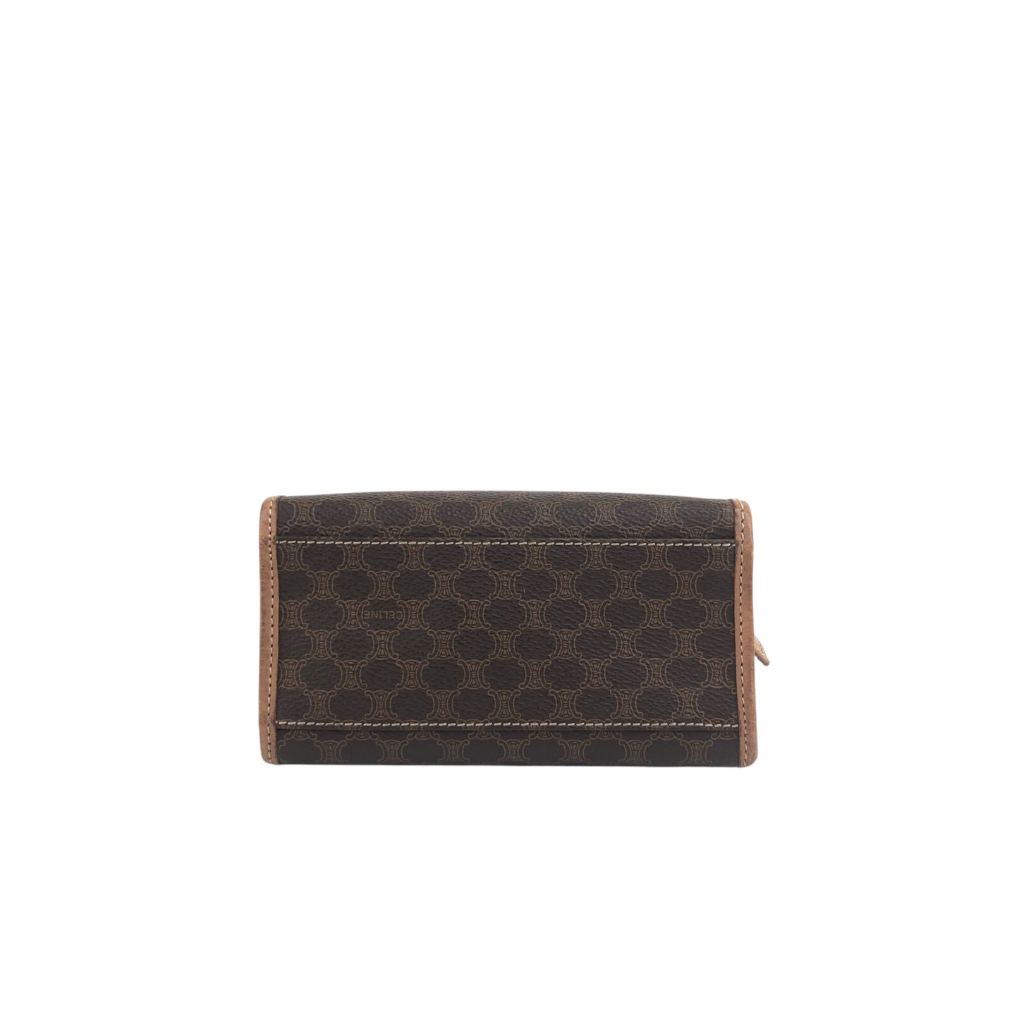 CELINE Macadam Two-way Handbag Shoulder bag Brown Vintage 85it3e