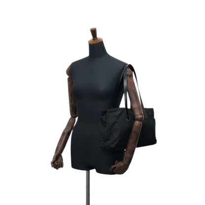 PRADA Tessuto Triangle Logo Totebag Black Vintage xp2biu