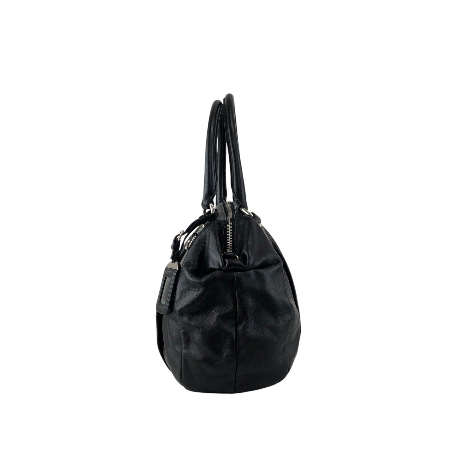 PRADA Logo Handbag Black Vintage w6ty5k