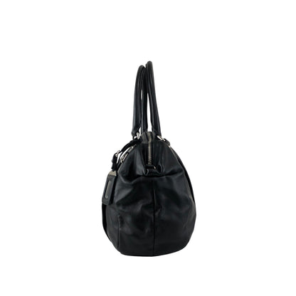 PRADA Logo Handbag Black Vintage w6ty5k