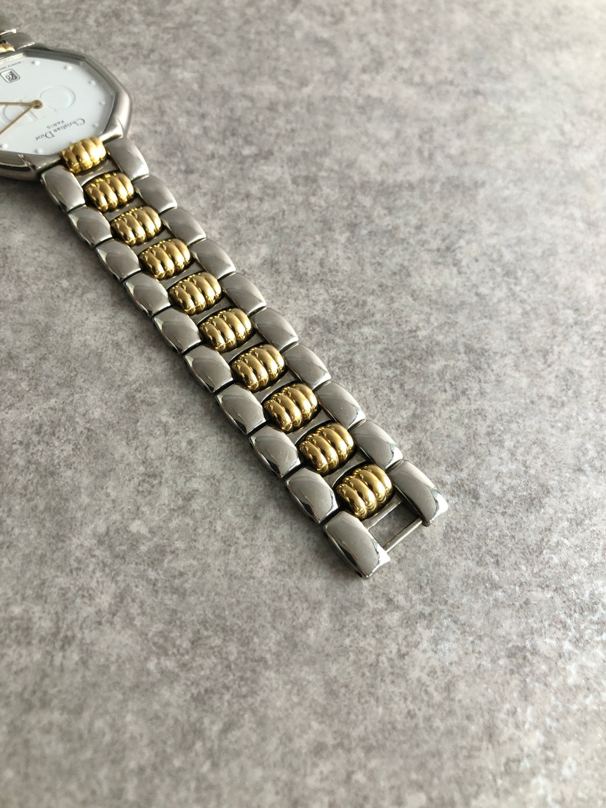 Christian Dior CD Logo Quartz Watch Silver×Gold 45.204 Vintage kh8utm
