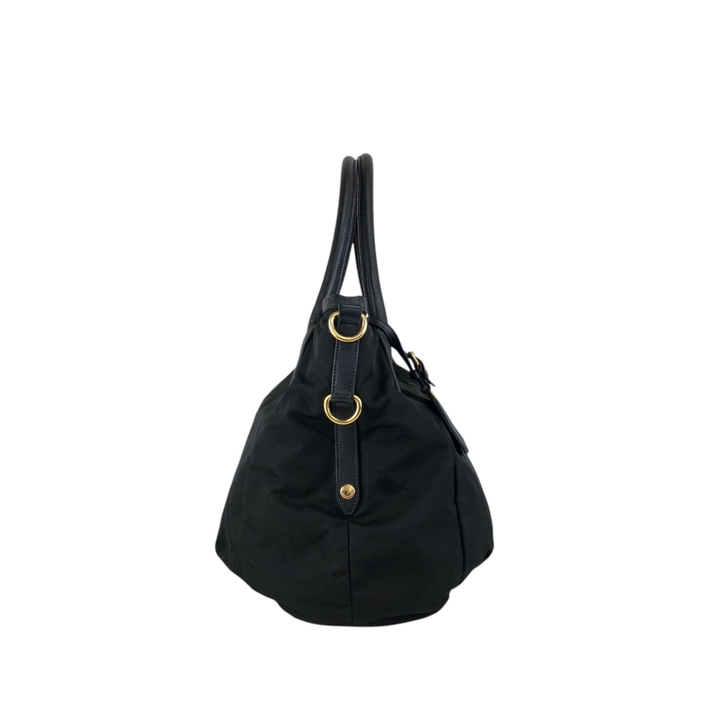 PRADA Tessuto Triangle Logo Two-way Handbag Shoulder bag Black Vintage jwasar