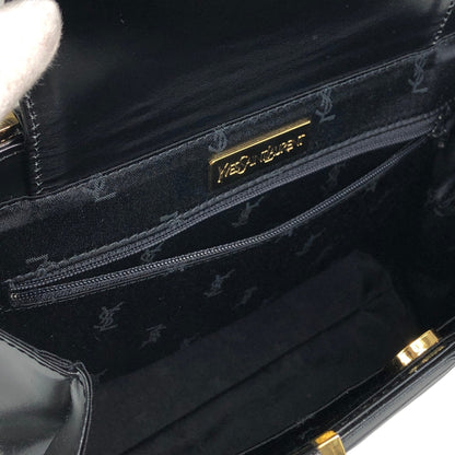 Yves Saint Laurent Logo Top Handle Handbag Black Vintage 8d84s4