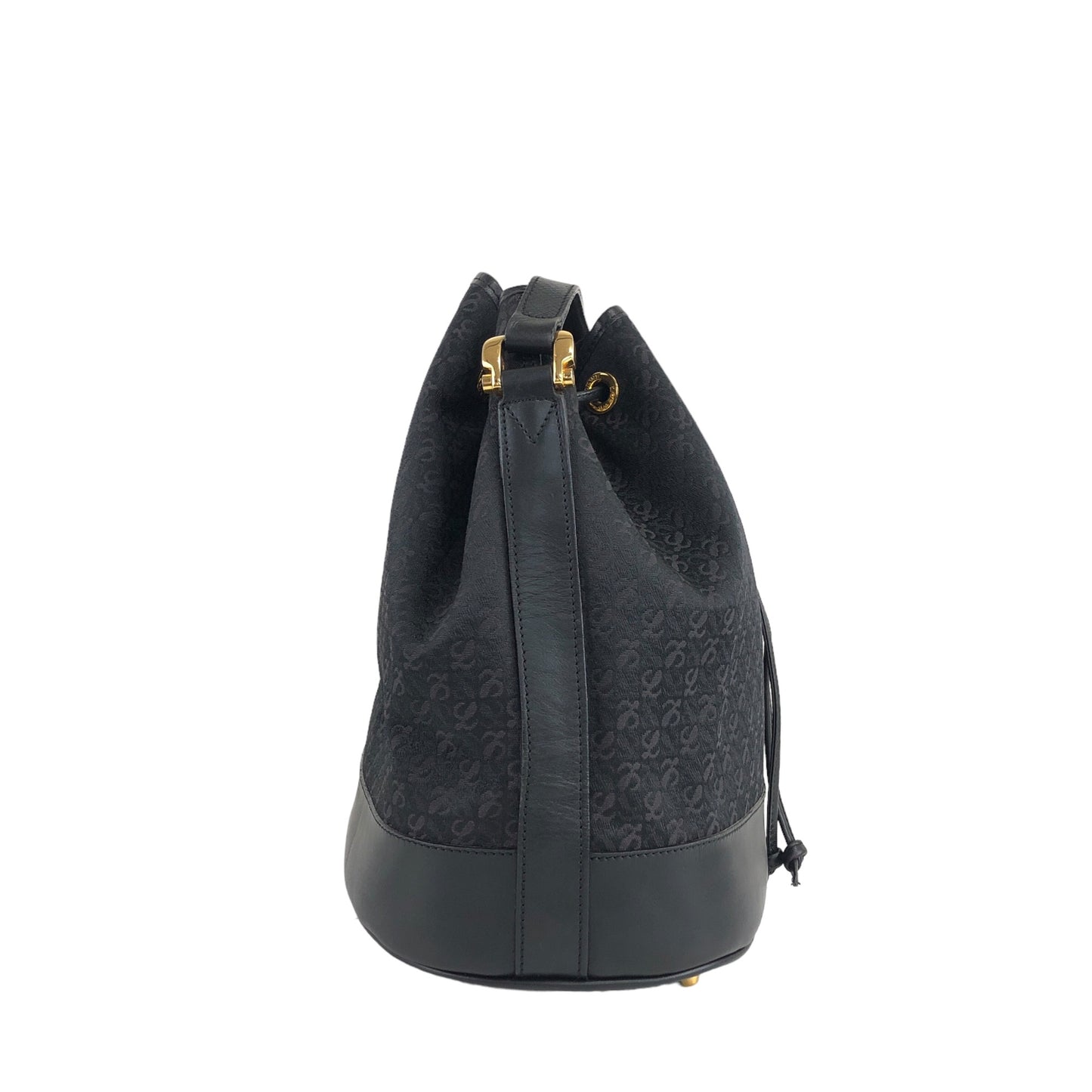 LOEWE Anagram Drawstring Shoulder bag Black Vintage ph8edx