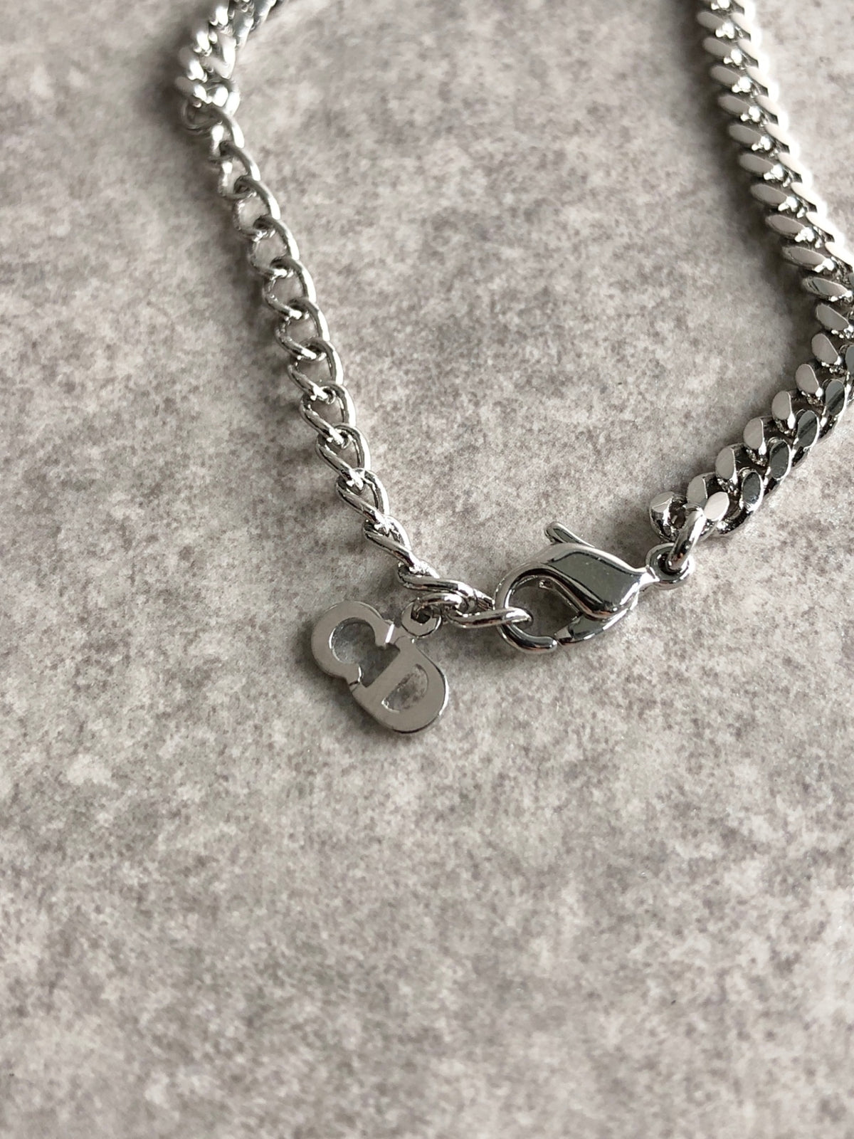 Christian Dior Logo Motif Bracelet Silver Vintage kwbdp7