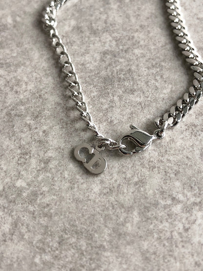 Christian Dior Logo Motif Bracelet Silver Vintage kwbdp7