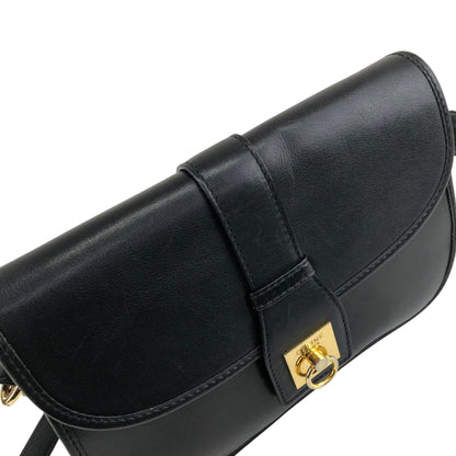 CELINE Gancini Shoulder bag Black Vintage dcwmsj