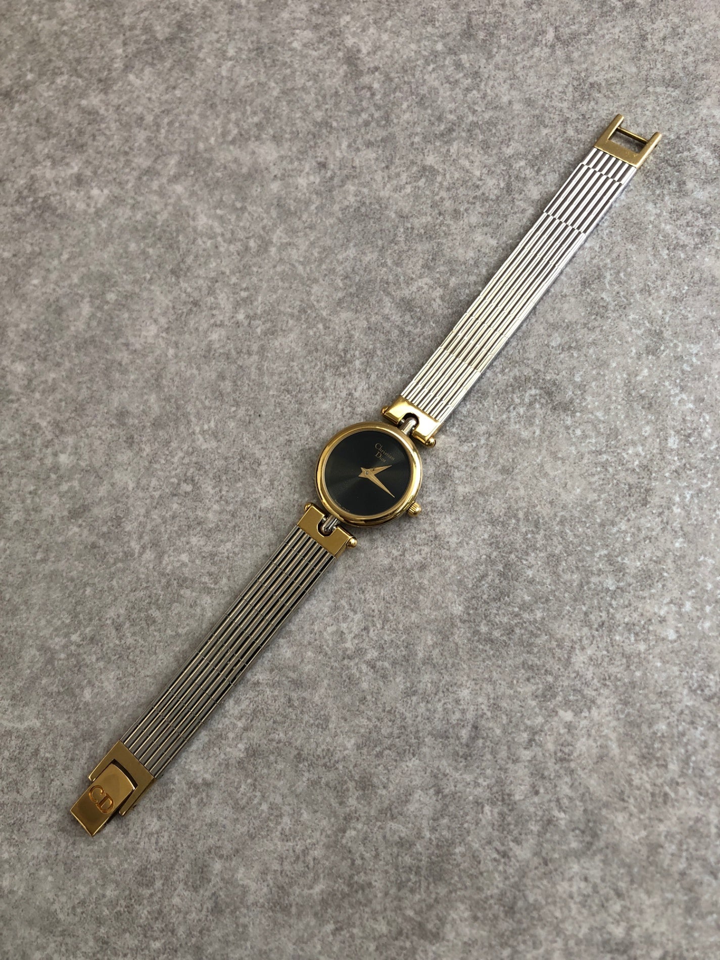 Christian Dior Quartz Watch Silver×Gold 3025 Vintage irm46k