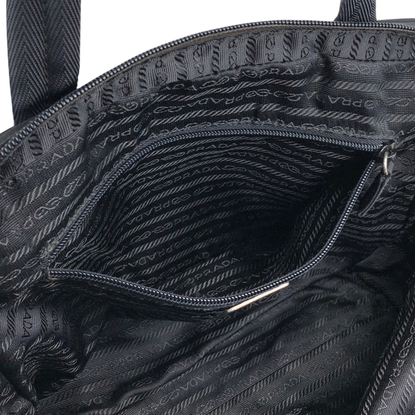 PRADA Tessuto Triangle Logo Totebag Black Vintage mcdeah