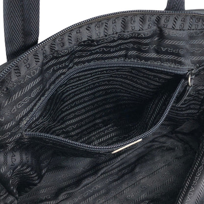 PRADA Tessuto Triangle Logo Totebag Black Vintage mcdeah