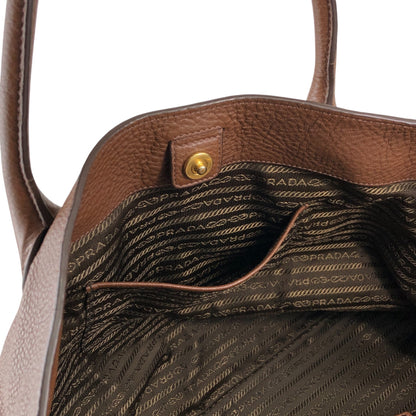 PRADA Logo Two-way Handbag Shoulder bag Brown Vintage y4cj6y