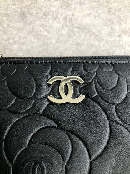 CHANEL Coco Mark Coin Purse Black Vintage 2d2jyd