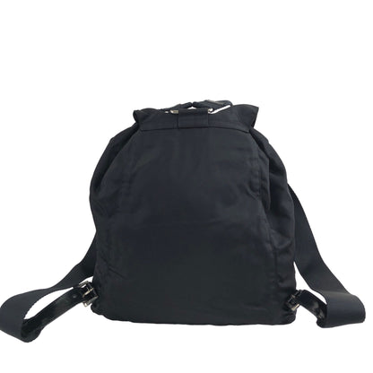 PRADA Triangle Logo Front Pocket Backpack Black Vintage B4650F VELA h3kc76