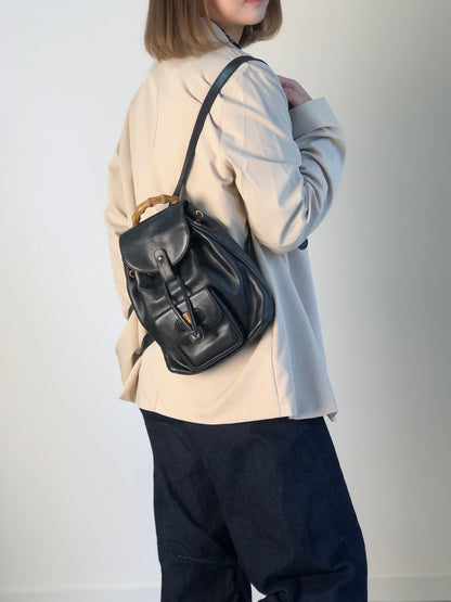 GUCCI Bamboo Backpack Black Vintage tfjt8e