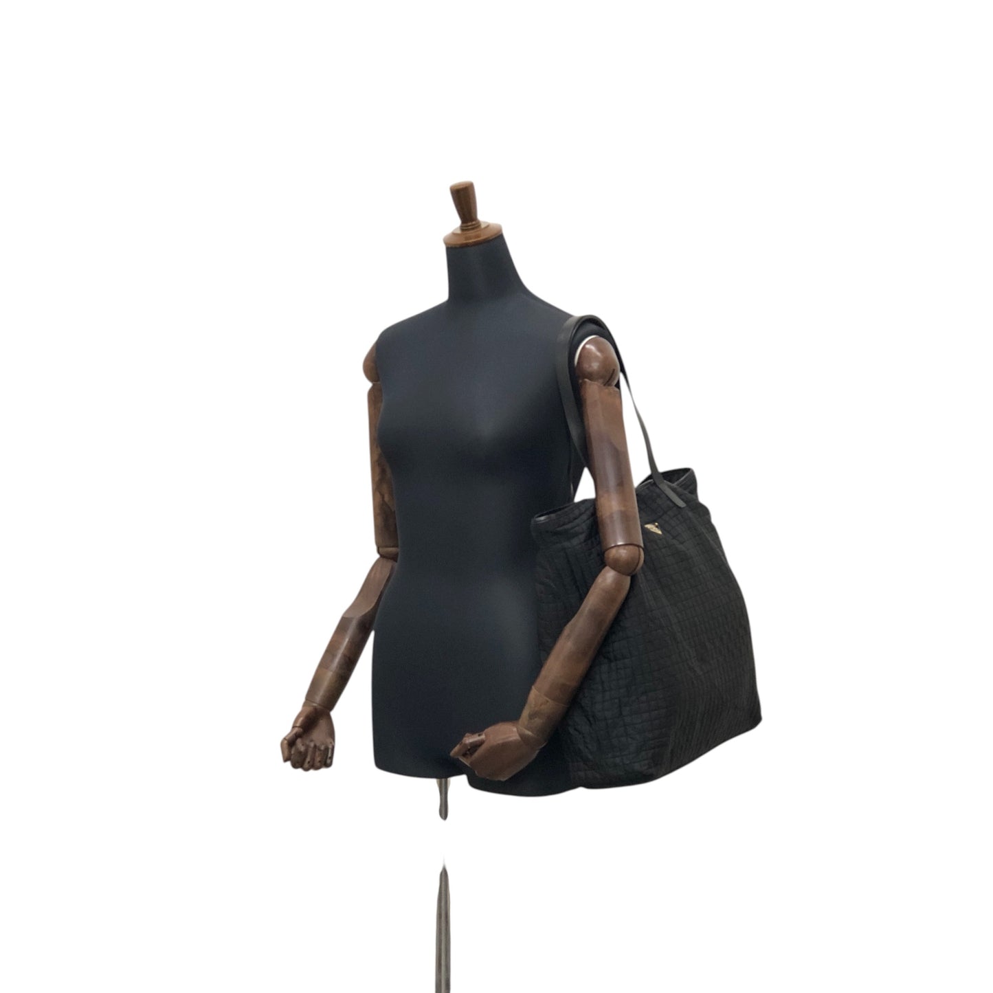 PRADA Triangle Logo Handbag Black Vintage vjh8nj