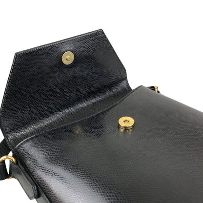 Yves Saint Laurent Logo Stitch Shoulder bag Black Vintage umrsfj