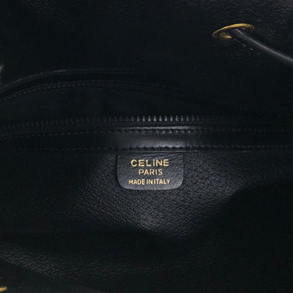 CELINE Blason Drawstring Shoulder bag Black Vintage 6uw6d7